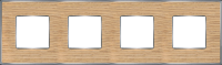 FD01314OCB Fede Vintage Wood Рамка 4-ная, Oak-Bright Chrome