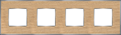 FD01314OCB Fede Vintage Wood Рамка 4-ная, Oak-Bright Chrome