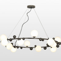LUSSOLE Coosa Люстры подвесные, цвет основания - Черный хром, плафон - стекло (цвет - белый), 12x6W G9, LSP-8654