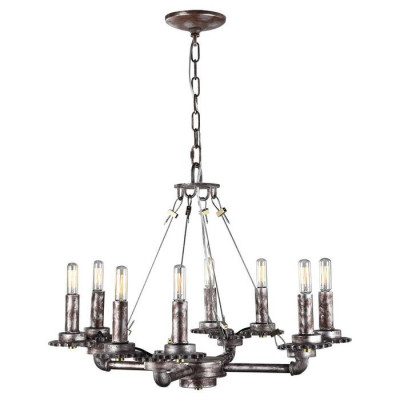 LUSSOLE HOLBROOK Люстра подвесная, цвет основания - коричневый, 8x40W E14, LSP-9378