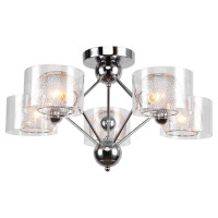 LUSSOLE LANIER Люстра потолочная, цвет основания - хром, плафон - стекло (цвет - прозрачный), 5x40W E14, LSP-8279