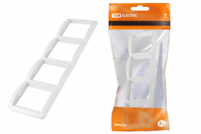 Рамка 4-ая вертикальная белая "Валдай" TDM Electric, SQ1804-0022