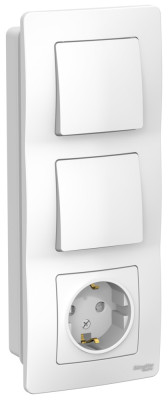 BLANCA С/У БЛОК: РОЗЕТ з/к шт 16А, 250В + ВЫКЛ 1-кл. + ВЫКЛ 1-кл. БЕЛЫЙ