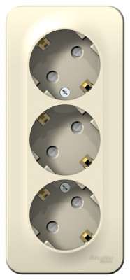 BLANCA О/У РОЗЕТКА 3-я с заземлением со шторками ИЗОЛ.ПЛ.,16А, 250В, МОЛОЧНЫЙ