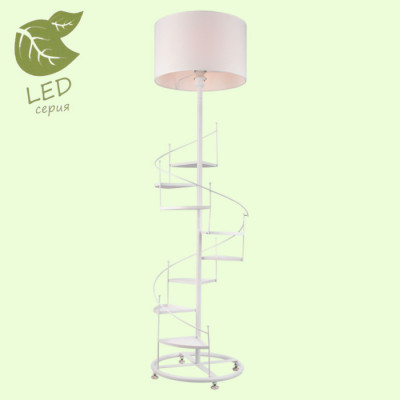 LUSSOLE WRANGELL Торшер, цвет основания - белый, плафон - ткань (цвет - белый), 1x10W E27, GRLSP-0525