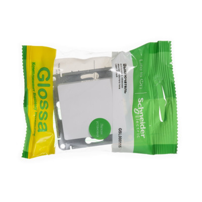 GLOSSA Нажимная КНОПКА, сх.1, 10АХ, механизм, БЕЛЫЙ