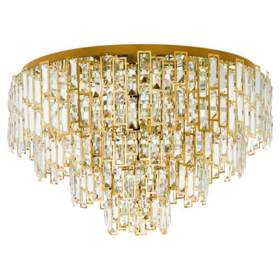 39612 Потолочный светильник CALMEILLES, 10x25W(E14), ?780, H680, сталь, хром/хрусталь, прозрачный