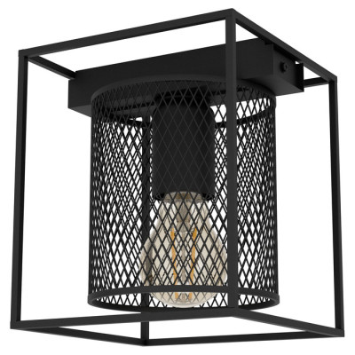 43771 Потолочный светильник CATTERICK, 1Х40W, E27, L165, B165, H190, сталь, черный