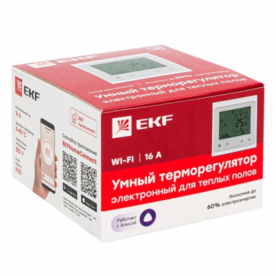 Умный терморегулятор для теплых полов Wi-Fi EKF Connect, ett-4
