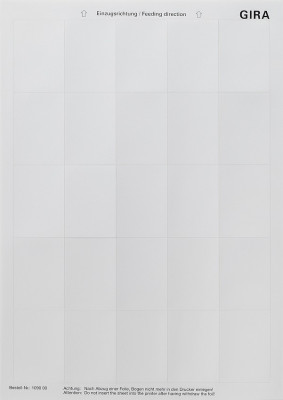 109000 Gira Вкладыши для надписей к сенсорным выключателям 2