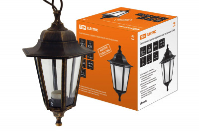 Светильник садово-парковый НСУ 06-60-001 шестигранник, подвес, пластик, бронза TDM Electric, SQ0330-0713