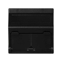 Simon SConnect Плата наклонная с крышками на 2 мод. MD (RJ45, оптоволокно), 45х45мм, графит, KB80-14