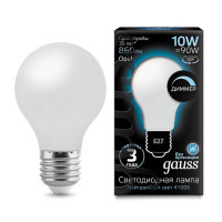 Лампа Gauss Filament А60 10W 860lm 4100К Е27 milky диммируемая LED 1/10/40, 102202210-D