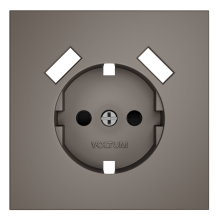 Накладка для розетки с заземлением и защитными шторками, с USB A+A, S70 (капучино), VLS000914