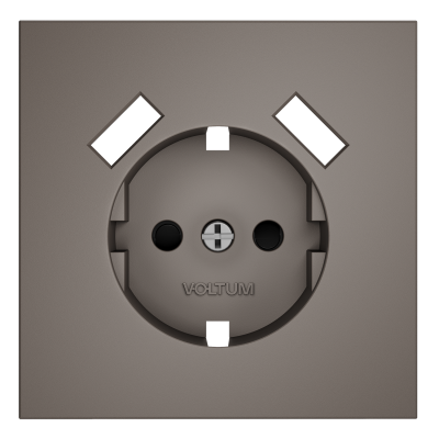 Накладка для розетки с заземлением и защитными шторками, с USB A+A, S70 (капучино), VLS000914