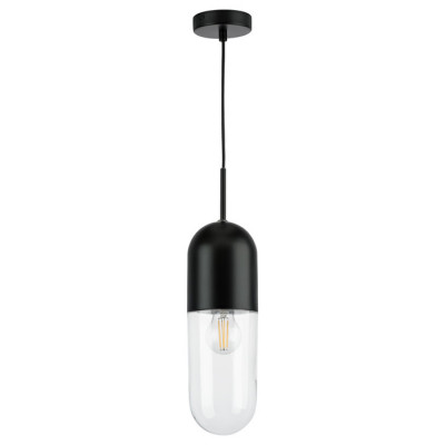 Lightstar 690017 (MD22501-1A ) Люстра RAMO 1х40W E27 ЧЕРНЫЙ МАТОВЫЙ/ПРОЗРАЧНЫЙ (в комплекте)