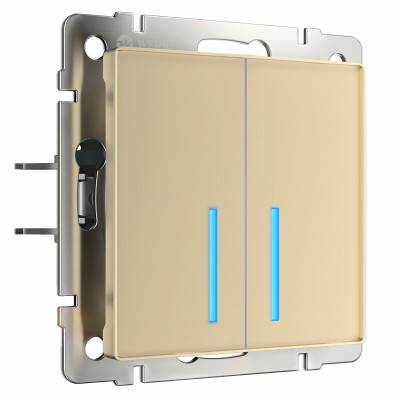 Werkel W4520011/ Сенсорный выключатель двухклавишный с подсветкой 1000 Вт (шампань), a057683