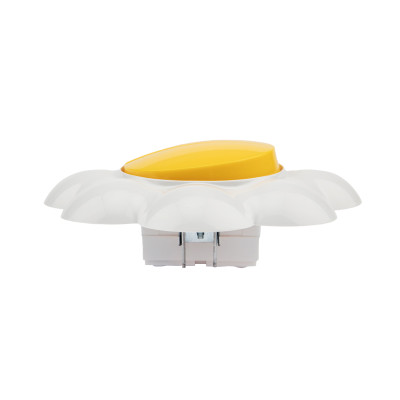 Выключатель двухклавишный HAPPY Ромашка с/у, желтый/белый KRANZ, KR-78-0621