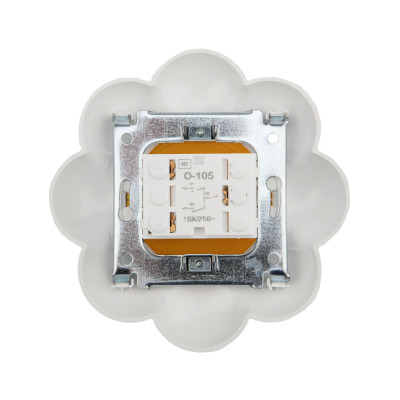 Выключатель двухклавишный HAPPY Ромашка с/у, желтый/белый KRANZ, KR-78-0621