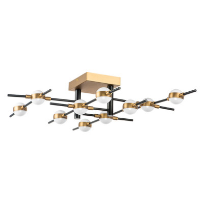 Lightstar 745147 (MX9125-10A) Люстра BERGAMO LED 5Wх10 4000LM ЧЕРНЫЙ МАТОВЫЙ/ЗОЛОТО 4000K (в комплекте)