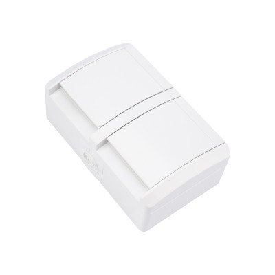 Блок горизонтальный 2 розетки INDUSTRIAL IP54 с/з, о/у, белый KRANZ, KR-78-0805