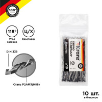 Сверло по металлу 4,2х75х43мм (HSS), DIN 338, 10 шт. в упаковке KRANZ, KR-91-0616