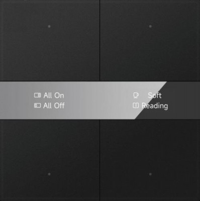 GVS CHPBD-04/24.2.11 Клавишный выключатель с дисплеем, 4 клавиши, черный