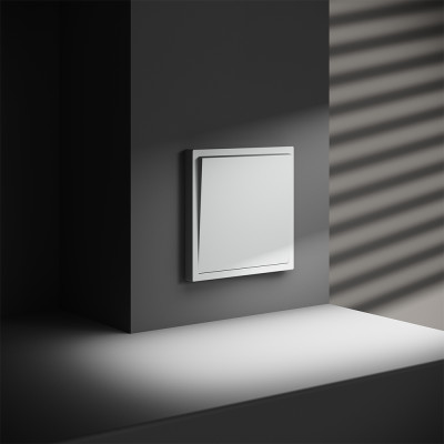 Перекрестный переключатель встраиваемый VOLTUM S70 одноклавишный 10А, (белый матовый), VLS010502