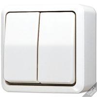 Выключатель для накладного монтажа сдвоенный; слоновая кость, 605A