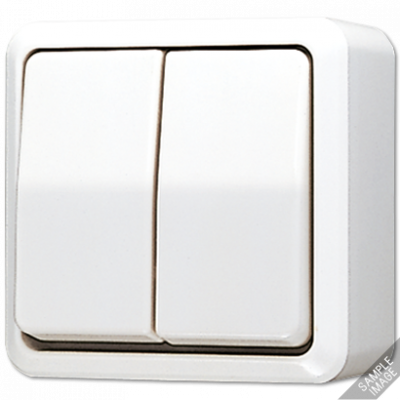 Выключатель для накладного монтажа сдвоенный; слоновая кость, 605A