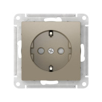 ATN000545S - ATLASDESIGN РОЗЕТКА с заземлением со шторками, 16А, механизм, быстрозажим. клем., ШАМПАНЬ, Systeme Electric