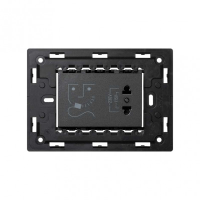 Simon 82 Розетка для электрических бритв 16A 230В~ цвета графит, 8200482-038