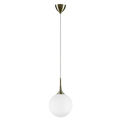 Lightstar 813031 (MD5087-1EB)  Подвес GLOBO 1х40W  E14 electroplating bronze/white (в комплекте)