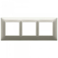 Vimar Накладка для 6 модулей (2+2+2) расстояние между центрами 57мм никель матовый, 14646.21