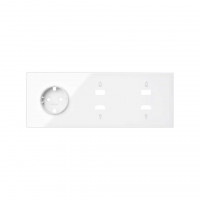 Simon 10020305-130 Кит 3 поста, фронт. Накладка на 1 розетку Schuko + 2 розетки HDMI + 2 розетки USB цвета белый глянец S100