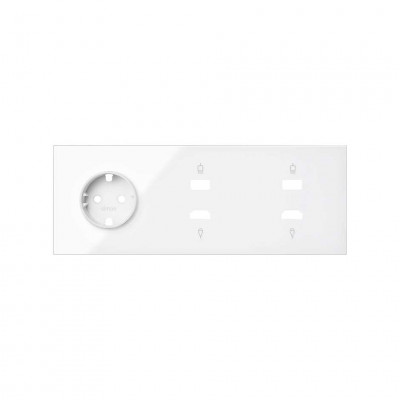 Simon 10020305-130 Кит 3 поста, фронт. Накладка на 1 розетку Schuko + 2 розетки HDMI + 2 розетки USB цвета белый глянец S100