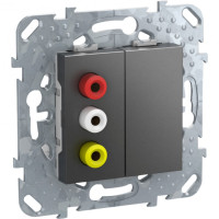 MGU5.431.12ZD - UNICA TOP РОЗЕТКА 3 RCA, ГРАФИТ