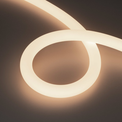 Светодиодная лента герметичная MOONLIGHT-TOP-M768-D25mm 24V White-MIX 360deg (14.4 W/m, IP65, 2216, 5m, wire x1) (Arlight, Прямой вывод кабеля), 037565