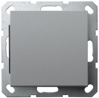 Выключатель одноклавишный 10A 250V~ с накладкой, цвет Алюминий, G3011S, Jasmart Electric