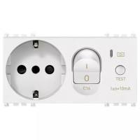 Vimar Розетка P30 взаимоблокируемая+диф.автомат C16, белая, 19286.B