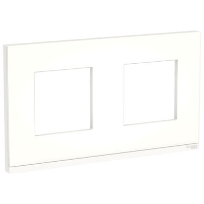 PURE рамка 2-постовая, горизонтальная, МАТОВОЕ СТЕКЛО/белый