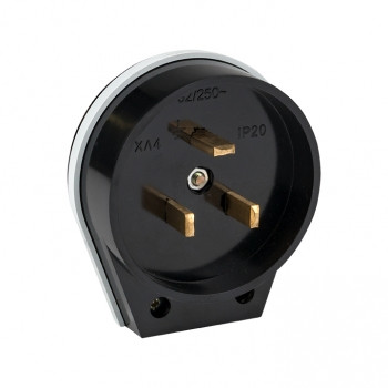 Вилка для разъема РШ-ВШ 32А 250В 2P+PE карболитовая черн. EKF