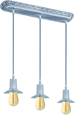 FD1076SCB Fede MILANO Светильник потолочный подвесной c тремя лампами без ретро-ламп MILANO, Bright Chrome