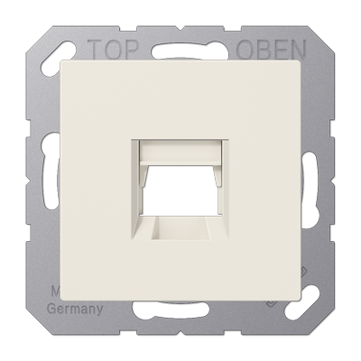 Kрышка для 1-го разъема; без видимого винта; подпружиненная шторка; термопласт; слоновая кость, A1569-1WE