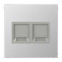 Плата (фиксация защёлкиванием) с полем для надписи для двух модулей; металл; алюминий, AL1969-2WE