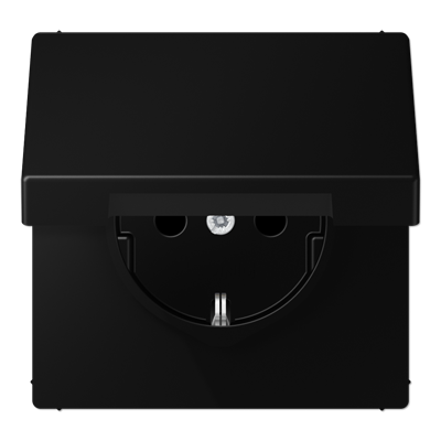 Розетка SCHUKO® с крышкой; винтовой зажим; дюропласт; черный матовый , LS1521KLSWM