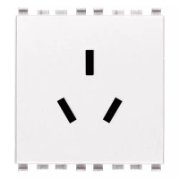 Vimar Розетка SICURY 2P+T 10A китайский стандарт, 2 мод., белая, 20252.B