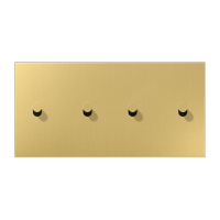 Центральная плата, 2 поста, для горизонтальной установки, тумблеры 2+2, конус; металл; латунь classic; LS1912, ME12-250CK25