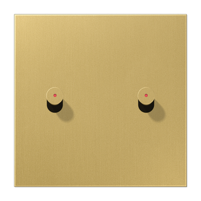 Центральная плата, 1 пост, 2 тумблера, конус с окошком; металлическое исполнение; латунь классик; серия LS, ME12-5KOCK25