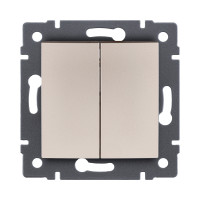 Выключатель кнопочный 2-клавишный 10А/250В, изогнутый, золотой Kollinger REA-R-011GD для Aspekt, Eleganz, Reflex Выключатель кнопочный 2-клавишный 10А/250В, изогнутый, золотой Kollinger REA-R-011GD для Aspekt, Eleganz, Reflex